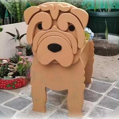 Pot de Fleurs Thème Chiens | Décoratif et Durable pour Intérieur/Extérieur