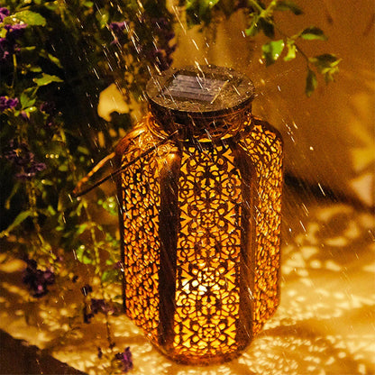 Lanterne Solaire Suspendue en Fer | Ambiance Chaleureuse pour Jardin