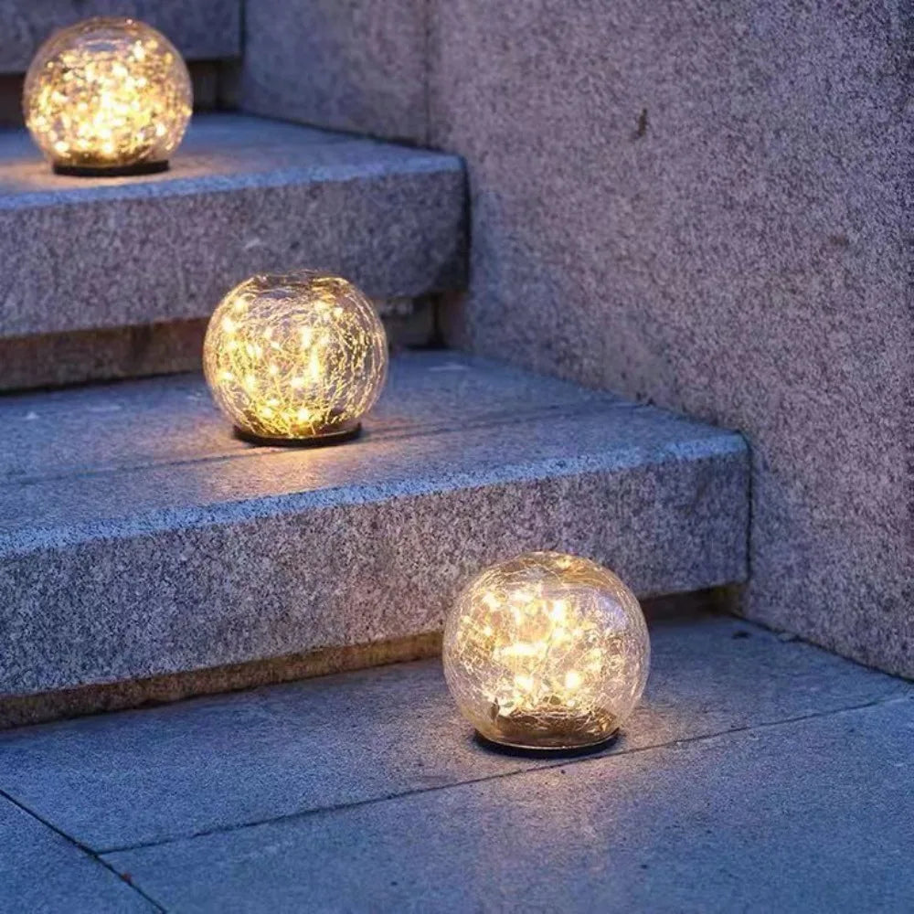 Lampe Solaire de Jardin en Cristal | Éclairage Automatique et Économe en Énergie