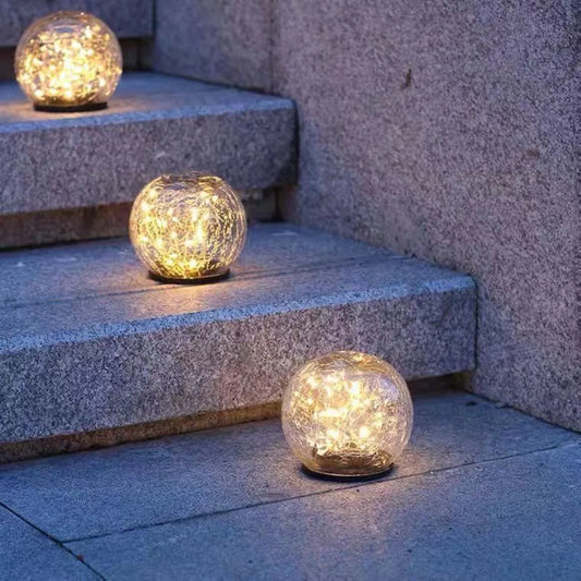 Lampe Solaire de Jardin en Cristal | Éclairage Automatique et Économe en Énergie