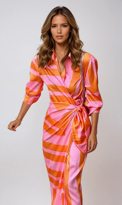 Robe Maxi Élégante Imprimé Abstrait | Style Chic et Confort Optimal
