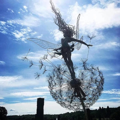 Sculpture de Fée en Métal pour Jardin | Art Résistant aux Intempéries et Magique