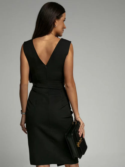 Robe Mini Élégante pour Femmes | Décolleté en V et Bretelles Spaghetti