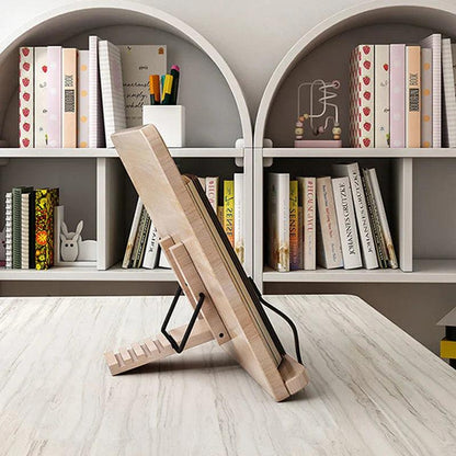 Support de Lecture en Bois | Réglable et Pliable pour Confort Ultime