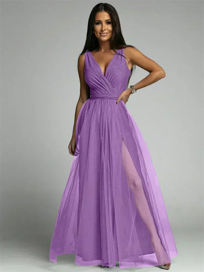 Robe Maxi Élégante avec Panneau en Maille | Confort et Glamour pour Toutes Occasions