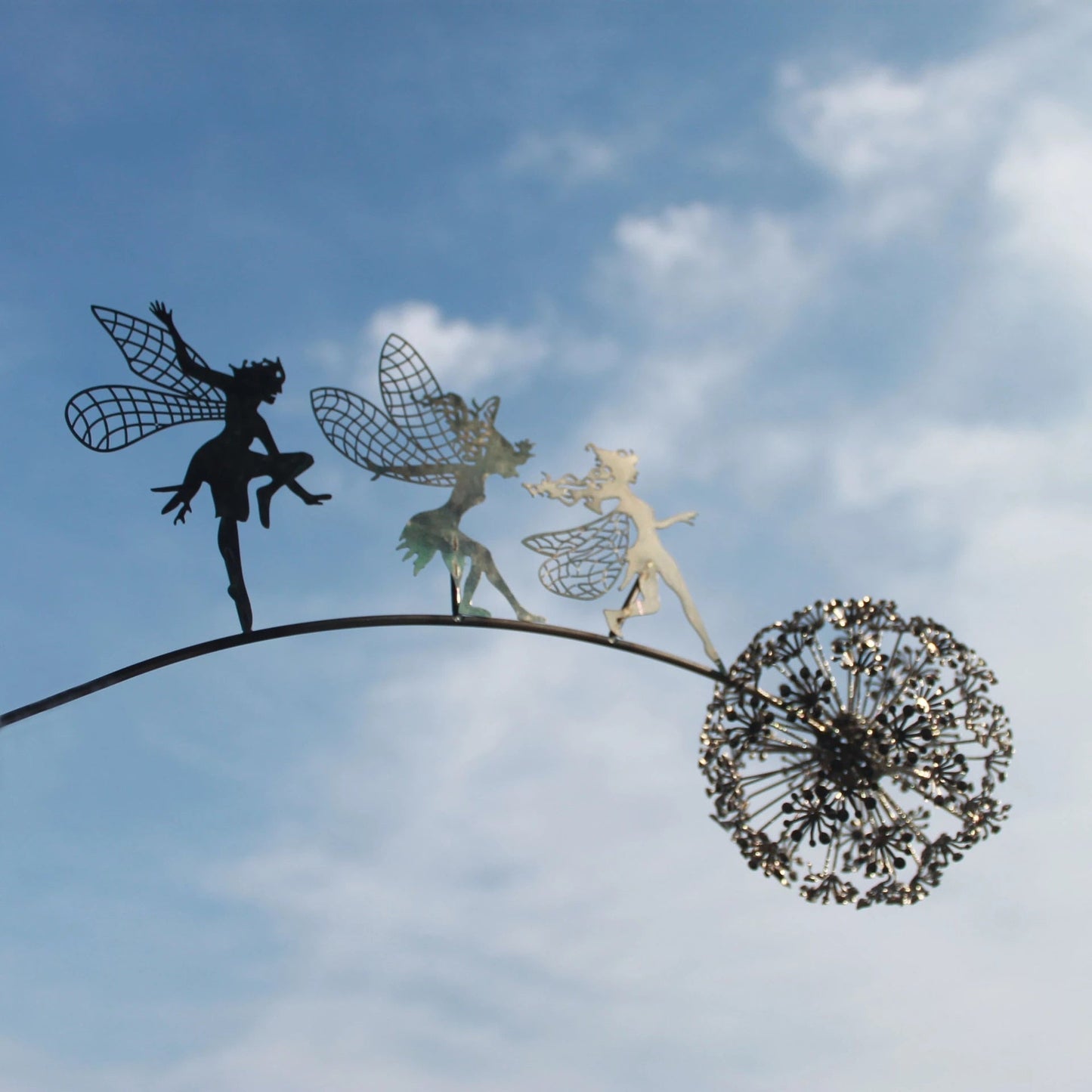 Sculpture de Fée en Métal pour Jardin | Art Résistant aux Intempéries et Magique