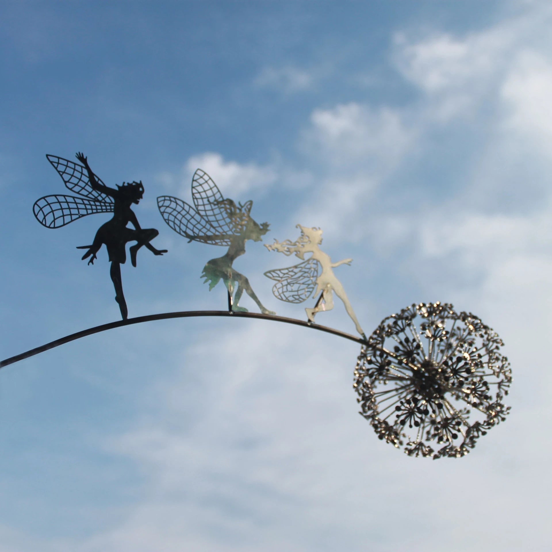 Sculpture de Fée en Métal pour Jardin | Art Résistant aux Intempéries et Magique
