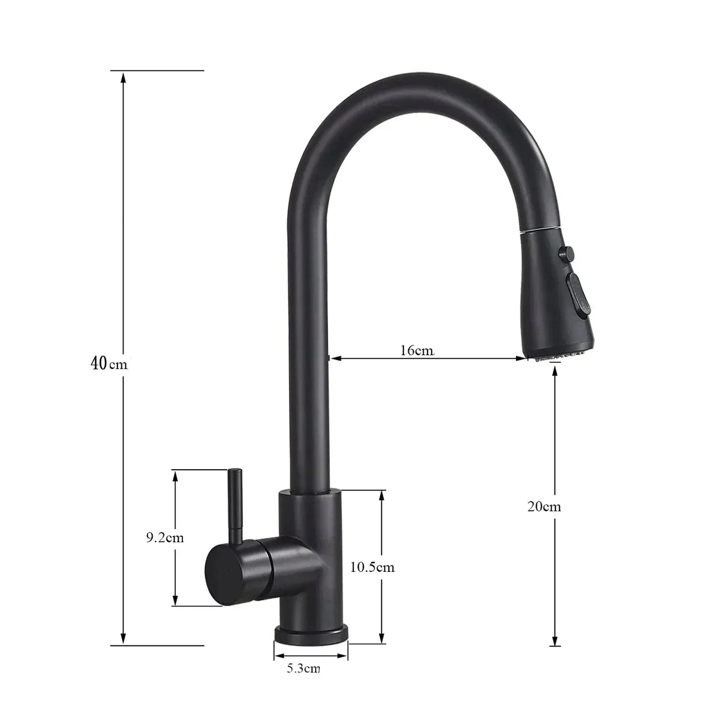 Robinet de Cuisine Pull-Down Noir | Élégance et Flexibilité au Quotidien