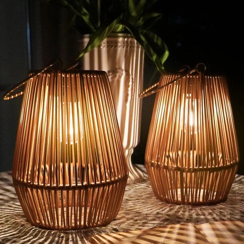 Brehn | Lampes de jardin tissées à la main solaires extérieures | Luminaires paysagers étanches pour décoration de villa et de terrasse - Alpho