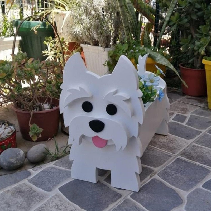 Pot de Fleurs Thème Chiens | Décoratif et Durable pour Intérieur/Extérieur