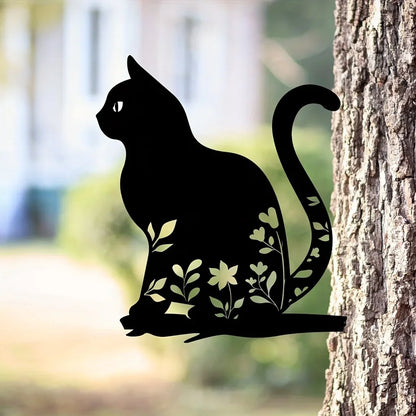 Ornement de Jardin en Métal Chat | Décor Extérieur Unique et Ludique