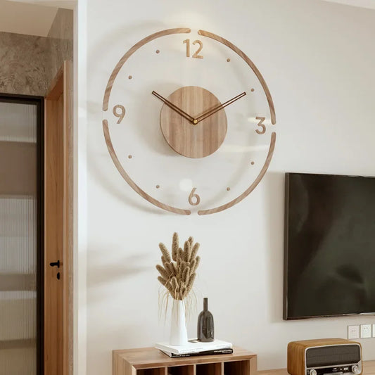 Horloge Murale Scandinave en Bois | Design Minimaliste et Silencieux
