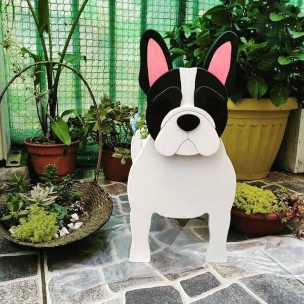 Pot de Fleurs Thème Chiens | Décoratif et Durable pour Intérieur/Extérieur