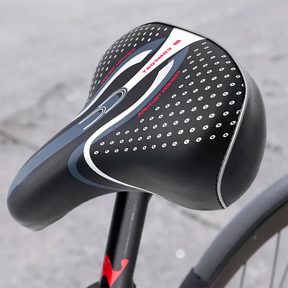 Selle de Vélo Confortable Extra Large | Rembourrage en Cuir PU et Absorption des Chocs