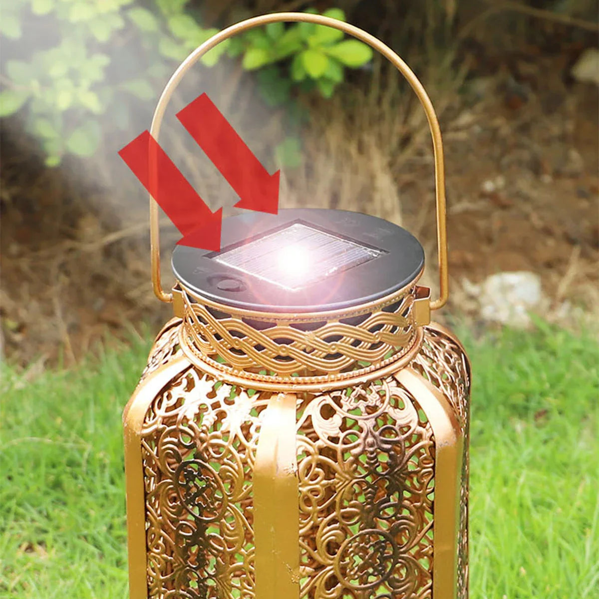 Lanterne Solaire Suspendue en Fer | Ambiance Chaleureuse pour Jardin