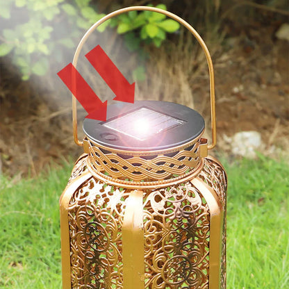 Lanterne Solaire Suspendue en Fer | Ambiance Chaleureuse pour Jardin