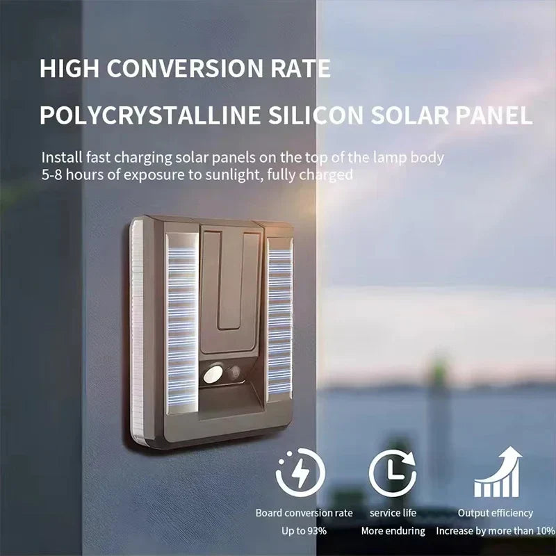 Lampe Murale Solaire LED | Capteur de Mouvement Étanche et Réglable