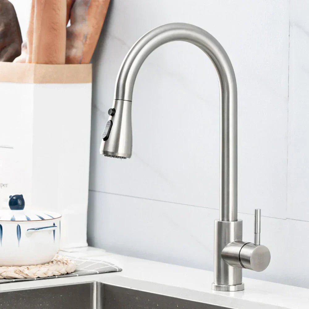 Robinet de Cuisine Pull-Down Noir | Élégance et Flexibilité au Quotidien