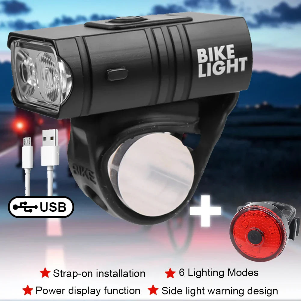 Lumières de Vélo LED Rechargeables | Phare Étanche avec Modes Multiples