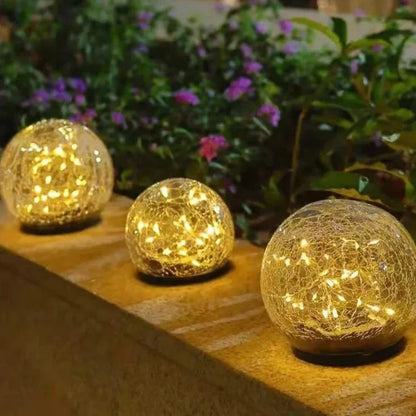 Lampe Solaire de Jardin en Cristal | Éclairage Automatique et Économe en Énergie
