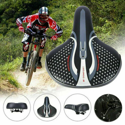 Selle de Vélo Confortable Extra Large | Rembourrage en Cuir PU et Absorption des Chocs