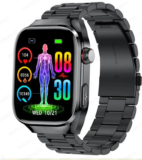 Montre Connectée Santé avec Suivi ECG | Écran AMOLED 2,04 Pouces Étanche