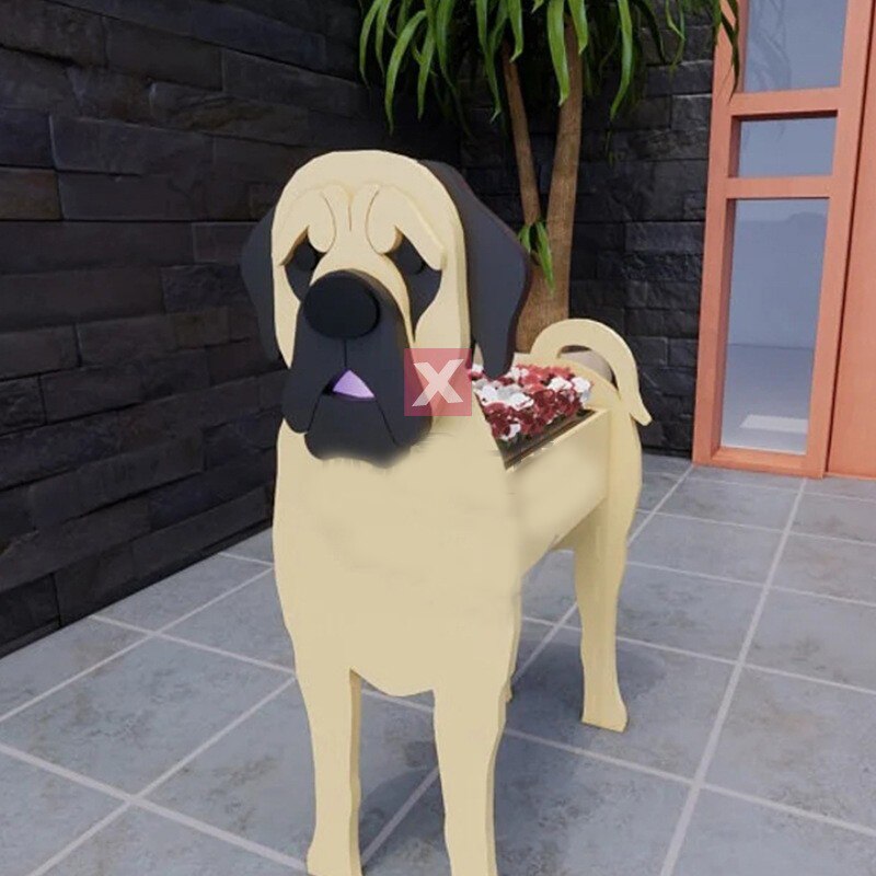 Pot de Fleurs Thème Chiens | Décoratif et Durable pour Intérieur/Extérieur