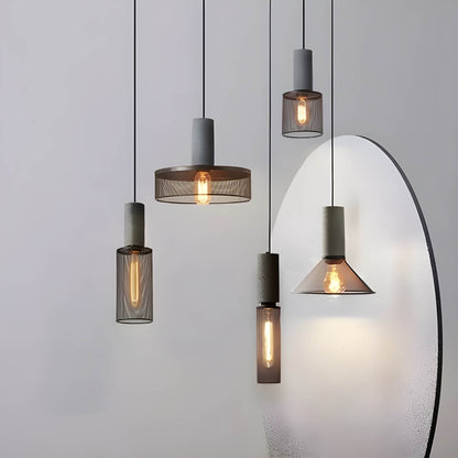 Lampe Suspendue Industrielle en Béton | Design Unique et Éclairage LED Efficace