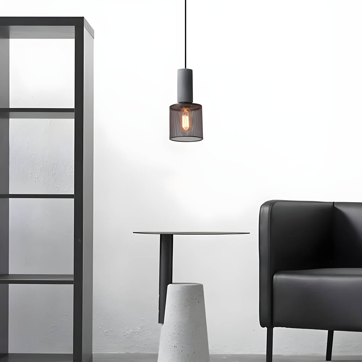 Lampe Suspendue Industrielle en Béton | Design Unique et Éclairage LED Efficace