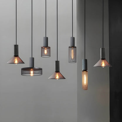 Lampe Suspendue Industrielle en Béton | Design Unique et Éclairage LED Efficace