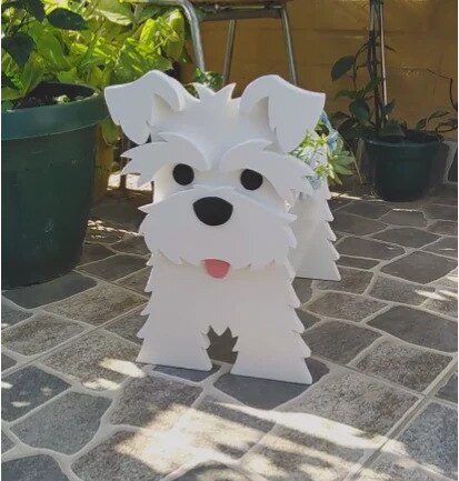 Pot de Fleurs Thème Chiens | Décoratif et Durable pour Intérieur/Extérieur