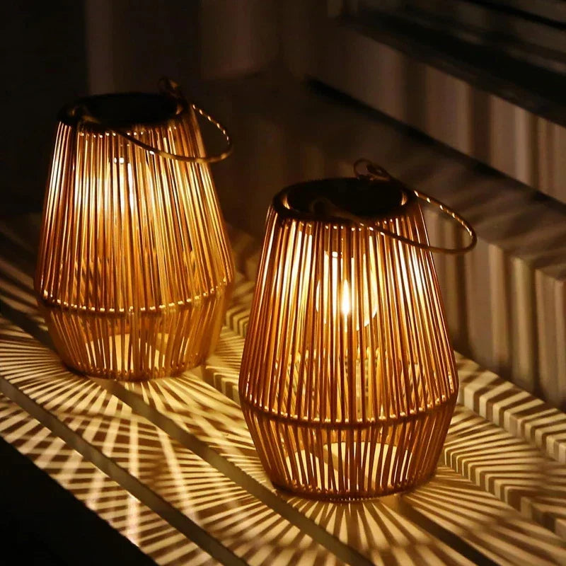 Brehn | Lampes de jardin tissées à la main solaires extérieures | Luminaires paysagers étanches pour décoration de villa et de terrasse - Alpho