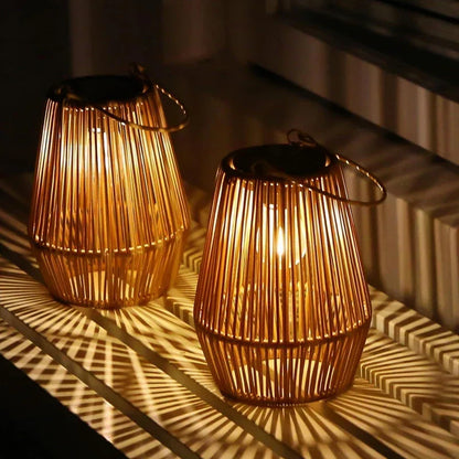 Brehn | Lampes de jardin tissées à la main solaires extérieures | Luminaires paysagers étanches pour décoration de villa et de terrasse - Alpho