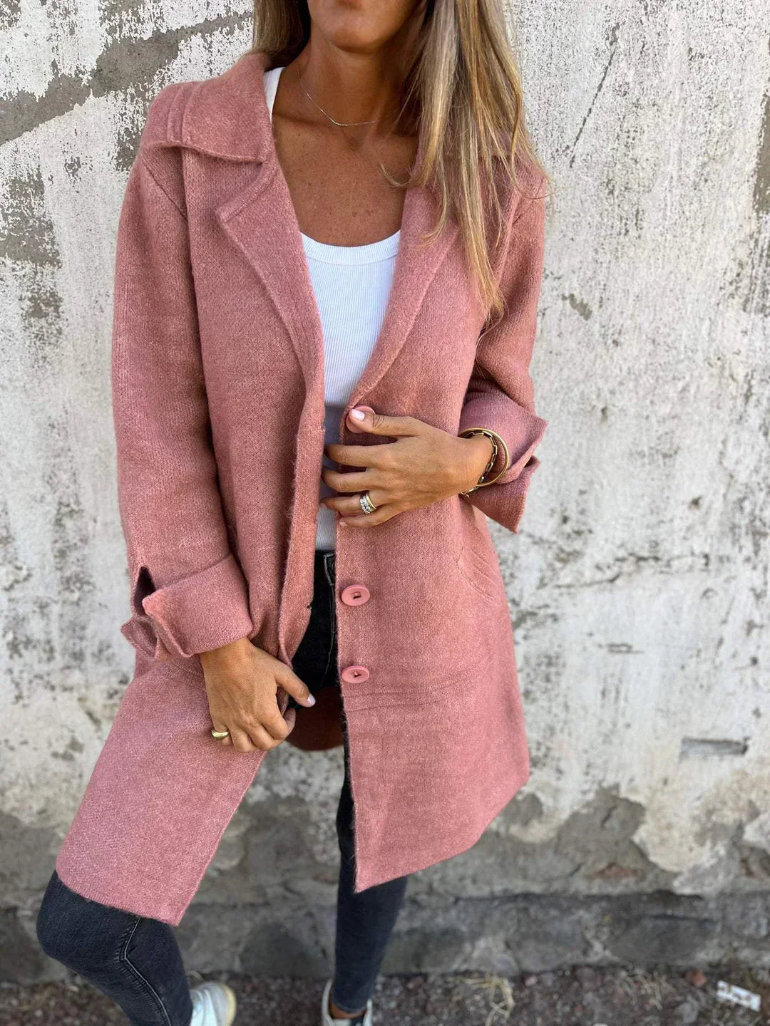 Manteau Long en Laine Mélangée | Élégance et Confort au Quotidien