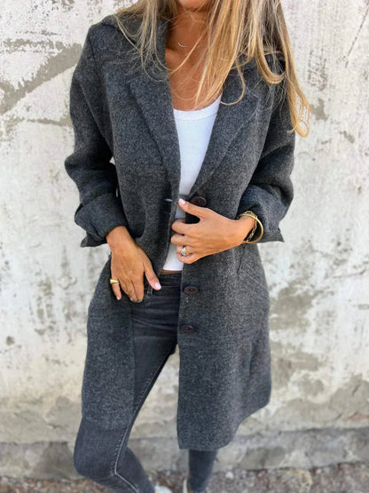 Manteau Long en Laine Mélangée | Élégance et Confort au Quotidien