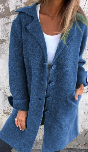 Manteau Long en Laine Mélangée | Élégance et Confort au Quotidien