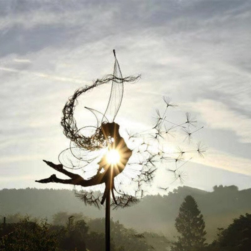 Sculpture de Fée en Métal pour Jardin | Art Résistant aux Intempéries et Magique