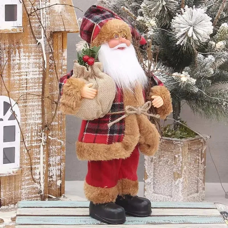 Décoration de Noël Luxe avec Sac Cadeau | Père Noël Festif et Polyvalent