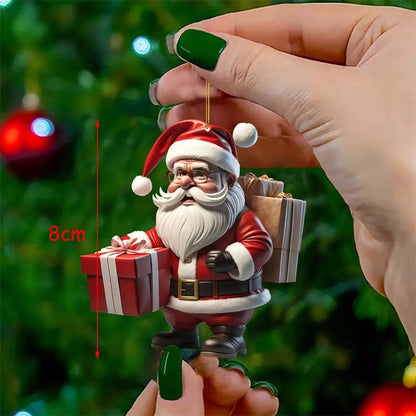 Décorations de Noël Suspendues | Ensemble de 3 Mini Pères Noël Joyeux