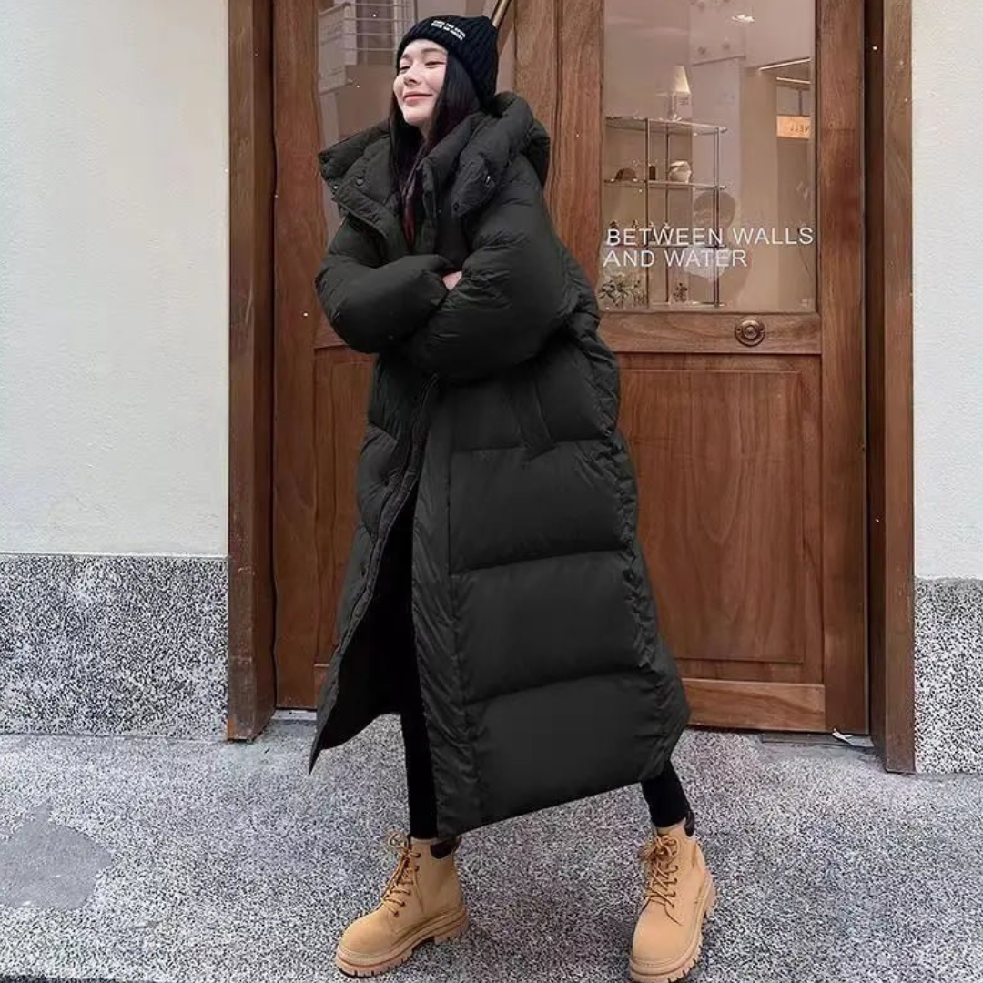 Veste Matelassée Longue à Capuche | Confortable et Stylée pour Hiver