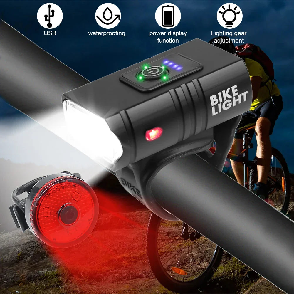 Lumières de Vélo LED Rechargeables | Phare Étanche avec Modes Multiples
