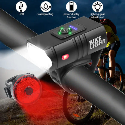 Lumières de Vélo LED Rechargeables | Phare Étanche avec Modes Multiples