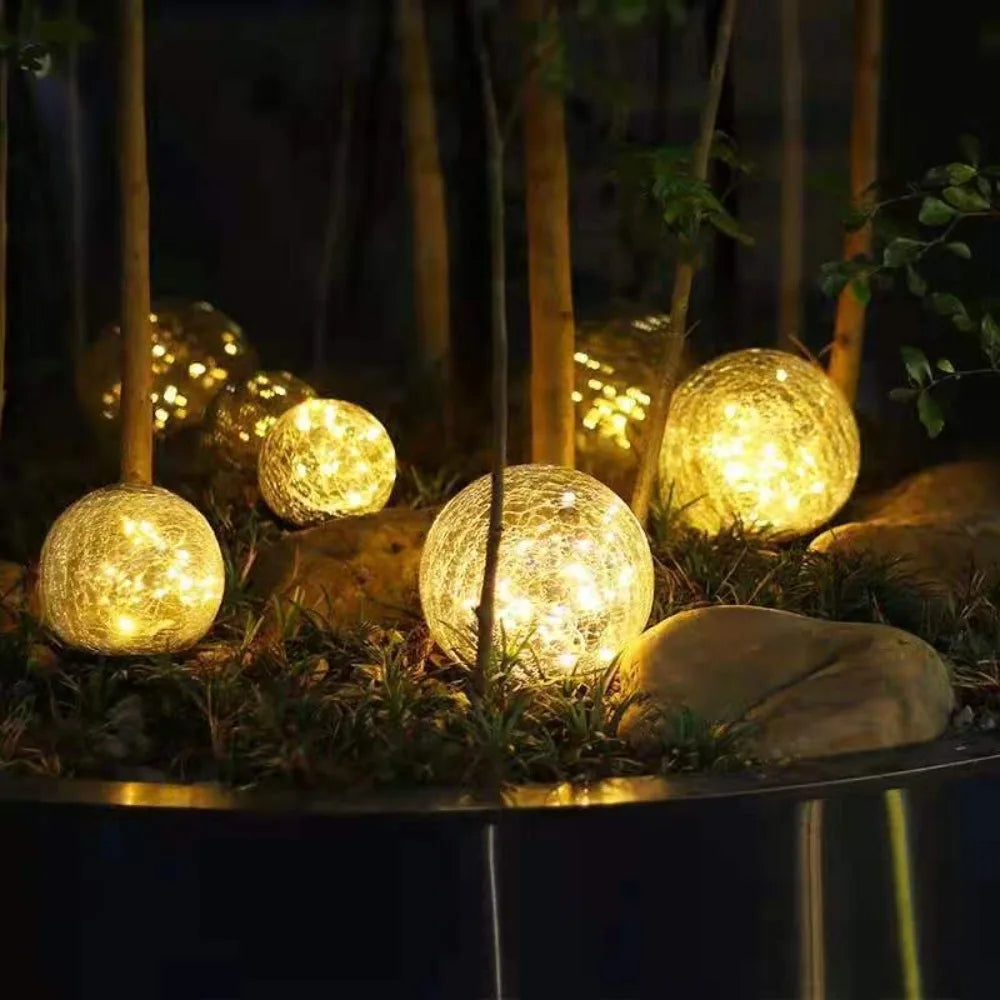 Lampe Solaire de Jardin en Cristal | Éclairage Automatique et Économe en Énergie