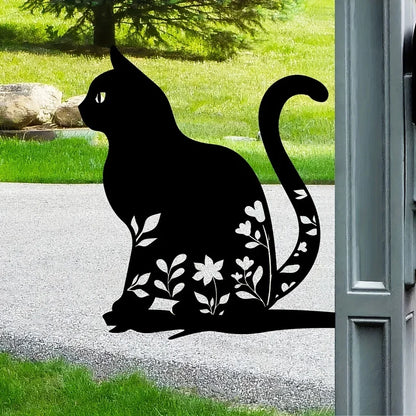 Ornement de Jardin en Métal Chat | Décor Extérieur Unique et Ludique