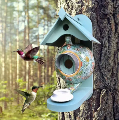 Nichoir en Théière Coloré | Confort et Sécurité pour les Oiseaux