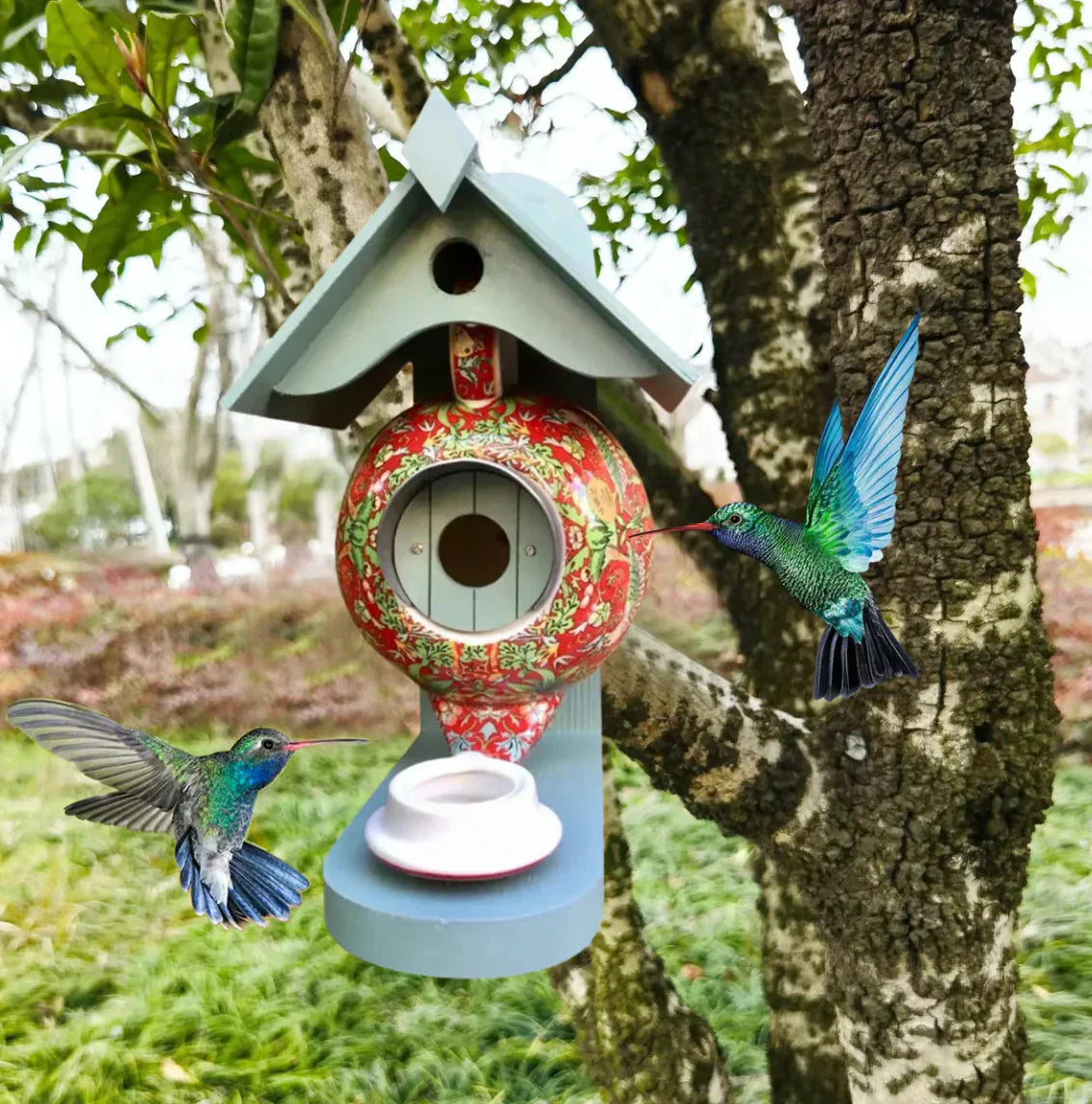 Nichoir en Théière Coloré | Confort et Sécurité pour les Oiseaux