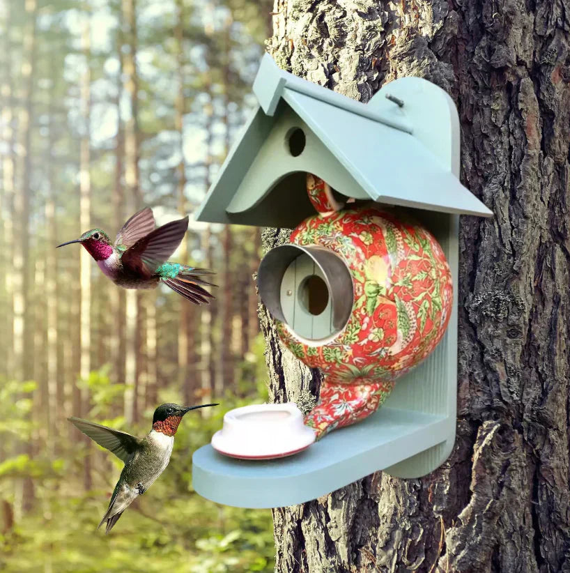 Nichoir en Théière Coloré | Confort et Sécurité pour les Oiseaux