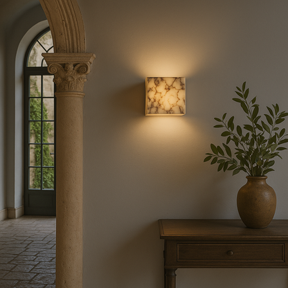Applique Murale en Marbre | Élégante Lumière Ambiante pour Intérieur