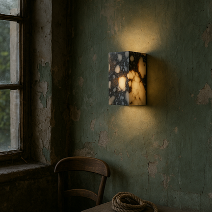 Applique Murale en Marbre | Élégante Lumière Ambiante pour Intérieur