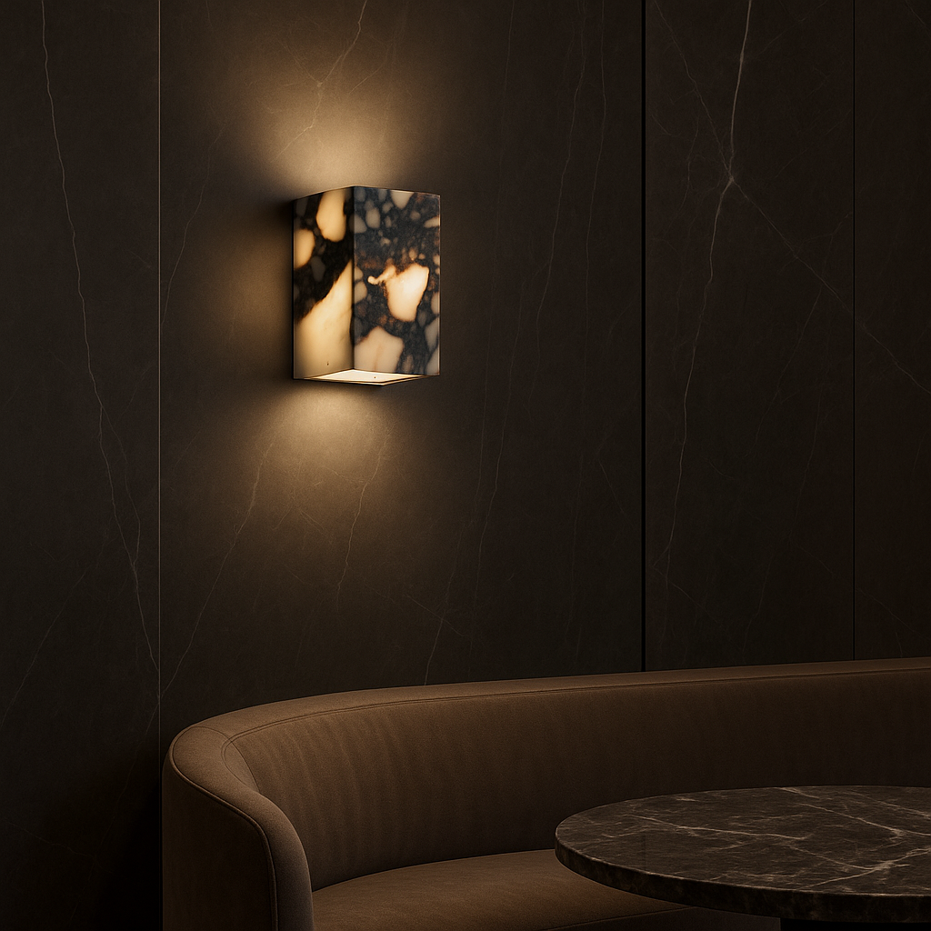 Applique Murale en Marbre | Élégante Lumière Ambiante pour Intérieur